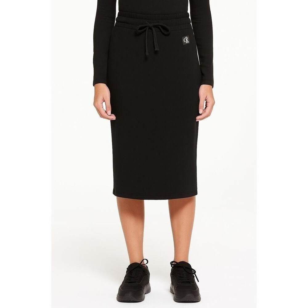 Calvin Klein Jeans Drawstring Sweat Skirt Black Size XS